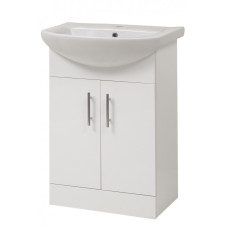 Тумба підлогова 55 з умивальником Solas 56, біла для ванної кімнати