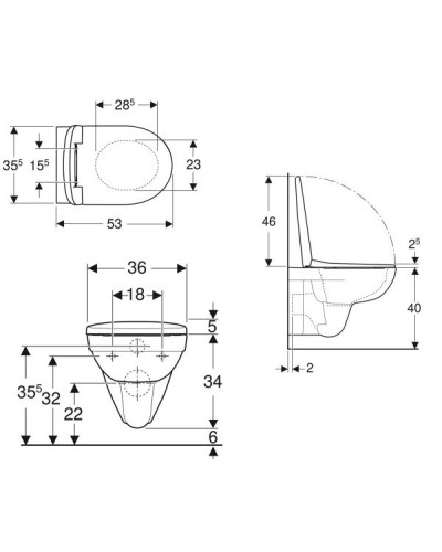 Комплект підвісного унітазу Geberit Selnova Rimfree з сидінням та кришкою, білий (501.751.00.1)
