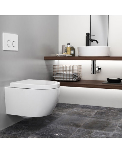Унітаз підвісний безободковий з кришкою Quarter Bath Deep, білий (70DE03054.00.1.3.01/30SCD.01.02.03.)