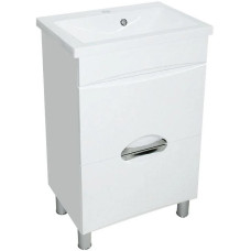 Тумба Альпіна з умивальником Bianco (2 ящики) біла