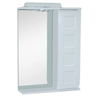 Дзеркало Капрі 50 з підсвіткою і шафкою біле праве