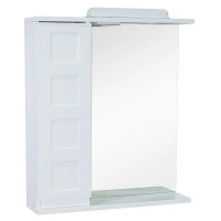 Дзеркало Капрі з підсвіткою і шафкою біле ліве