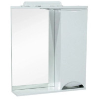 Дзеркало Альпіна з підсвіткою і шафкою біле праве