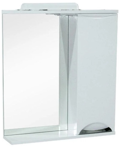 Дзеркало Альпіна з підсвіткою і шафкою біле праве