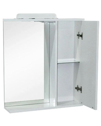 Дзеркало Альпіна з підсвіткою і шафкою біле праве