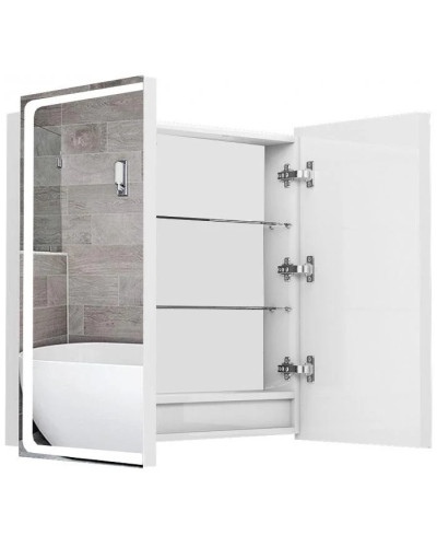 Дзеркальна шафа Alfa з LED-підсвіткою, годинником і підігрівом