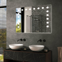 Дзеркало Mirror Trade S №17 800х700 мм з дизайнерською контурною LED-підсвіткою в ванну кімнату