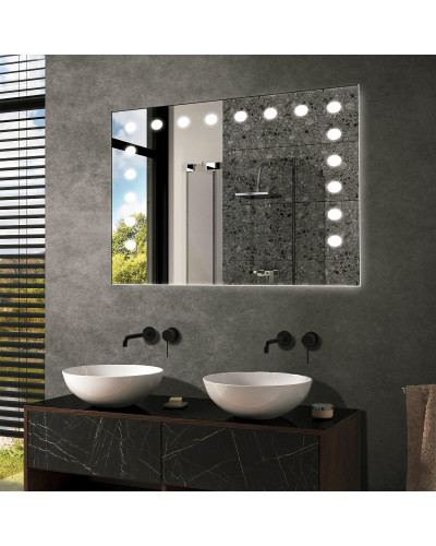 Дзеркало Mirror Trade S №17 800х700 мм з дизайнерською контурною LED-підсвіткою в ванну кімнату