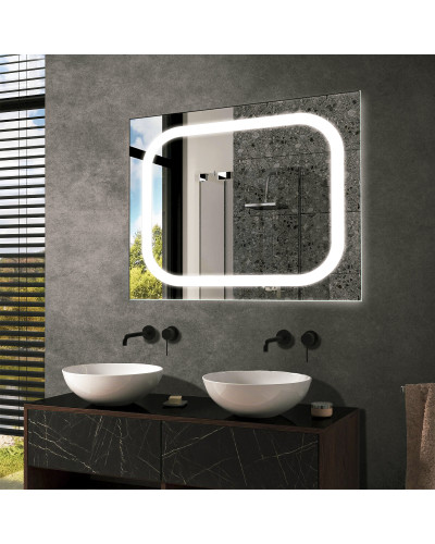 Дзеркало Mirror Trade S №20 800х700 мм з дизайнерською контурною LED-підсвіткою в ванну кімнату