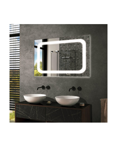 Дзеркало Mirror Trade S №4 800х600 мм з дизайнерською контурною LED-підсвіткою в ванну кімнату