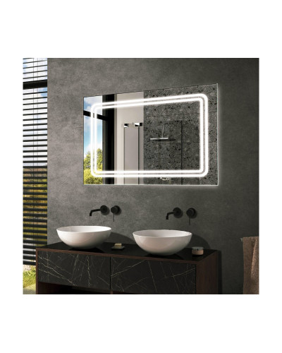 Дзеркало Mirror Trade S №8 800х600 мм з дизайнерською контурною LED-підсвіткою в ванну кімнату