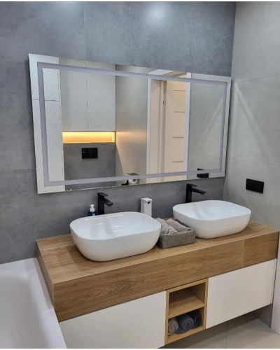 Дзеркало VIDRIO Debut horizontal 1200x600 прямокутне з LED-підсвіткою в ванну кімнату