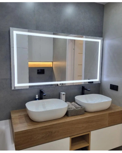 Дзеркало VIDRIO Debut horizontal 1200x600 прямокутне з LED-підсвіткою в ванну кімнату