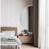 Дзеркало VIDRIO Laura напівкругле ліве з LED-підсвіткою в ванну кімнату