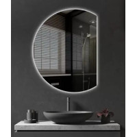 Дзеркало VIDRIO Diego асиметричне коло з правим зрізом з LED-підсвіткою в ванну кімнату