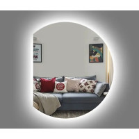 Дзеркало VIDRIO Oscar асиметричне коло з лівим зрізом з LED-підсвіткою в ванну кімнату
