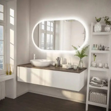 Дзеркало VIDRIO Vito horizontal прямокутне заокруглене з LED-підсвіткою в ванну кімнату