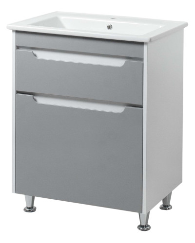 Тумба ЮВВІС Valencia NEW Gray ТНБ-2 Д 60 см з умивальником Vesta