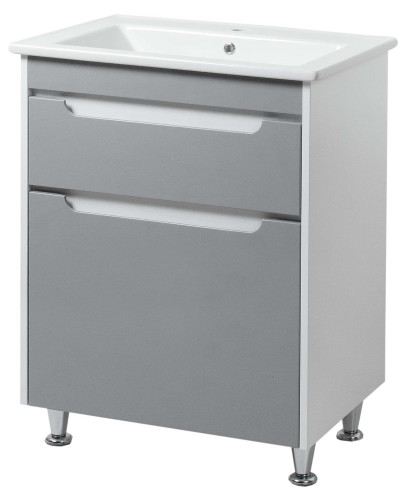 Тумба ЮВВІС Valencia NEW Gray ТНБ-2 Д 65 см з умивальником Vesta