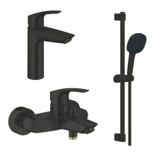 Комплект змішувачів із душем Grohe EuroSmart, чорний матовий