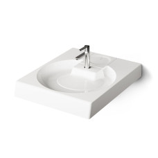 Умивальник над пральною машиною PAA Claro Grande, литий камінь, 60х75, Glossy Alpine White
