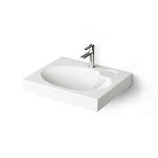 Умивальник над пральною машиною PAA Claro Mini, литий камінь, 60х50, Glossy Alpine White