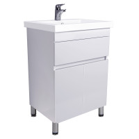 Тумба City White 60 з умивальником Como 60 біла підлогова Мойдодир