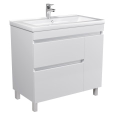 Тумба City White 80-U з умивальником Cosmo 80 підлогова/підвісна Мойдодир