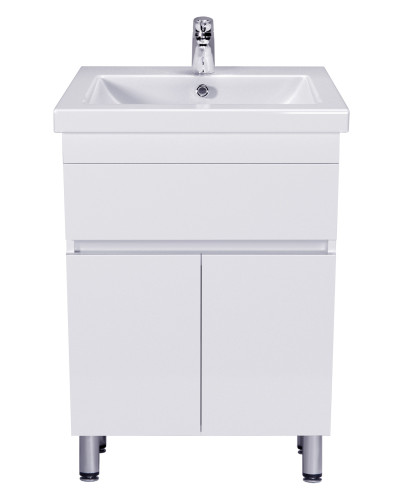 Тумба City White 60 з умивальником Como 60 біла підлогова Мойдодир