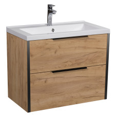 Тумба Line Craft 60 з умивальником Cosmo 60 дуб крафт Мойдодир