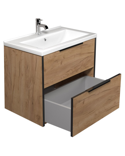 Тумба Line Craft 70 з умивальником Cosmo 70 дуб крафт Мойдодир