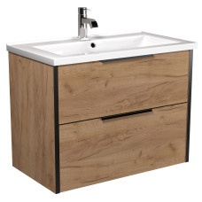 Тумба Line Craft 80 з умивальником Cosmo 80 дуб крафт Мойдодир