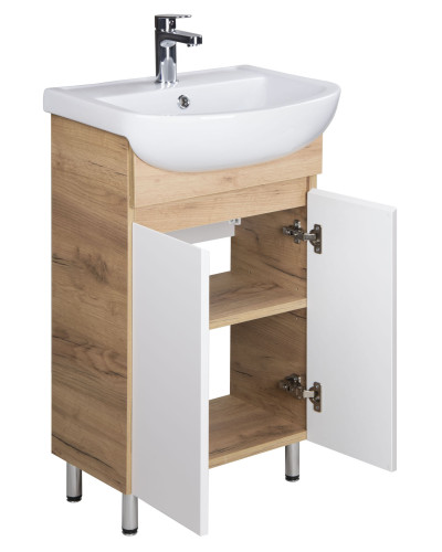 Тумба Oslo 50 Wood з умивальником Arteco 50 дуб крафт/біла Мойдодир
