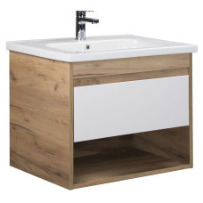 Тумба Oslo 70 Wood з умивальником ID-70 дуб крафт/біла Мойдодир