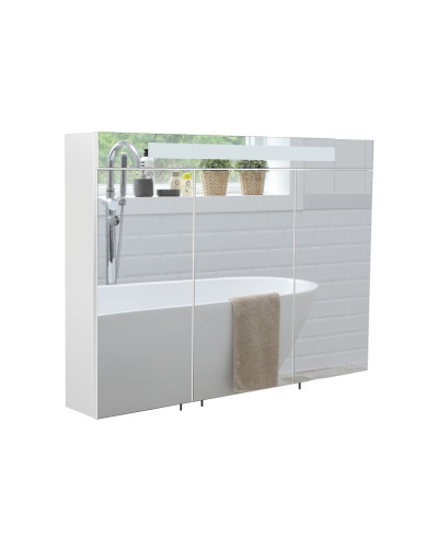 Дзеркальна шафа Мойдодир Oskar ЗШ-90 з LED підсвіткою у ванну кімнату