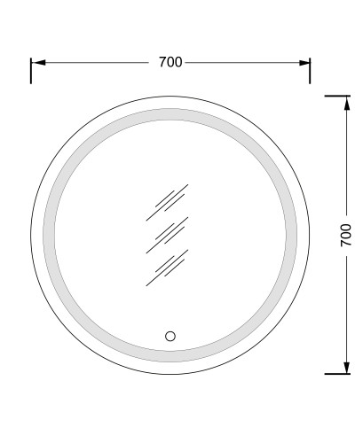 Дзеркало Мойдодир Sunny 70x70 S з LED підсвіткою та сенсором у ванну кімнату