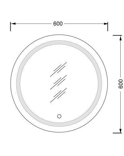 Дзеркало Мойдодир Sunny 60x60 S з LED підсвіткою та сенсором у ванну кімнату