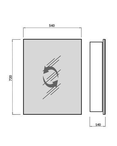 Дзеркальна шафа Мойдодир ЗШ-55 у ванну кімнату