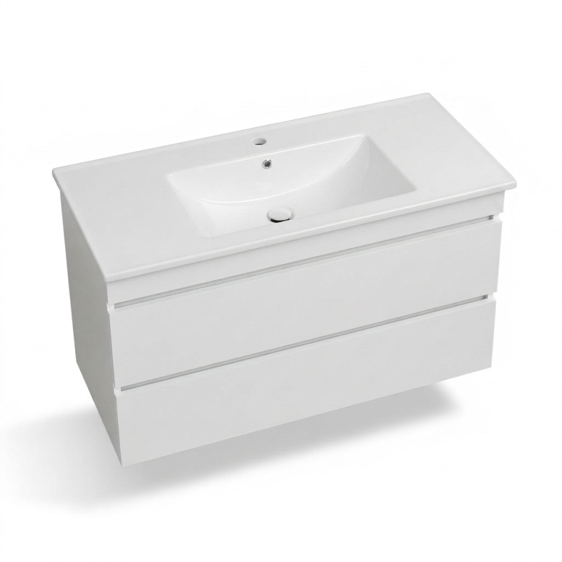 Тумба з умивальником 100 см підвісна біла в ванну кімнату ЮВВІС Монако ТП-2 100 "Vesta"
