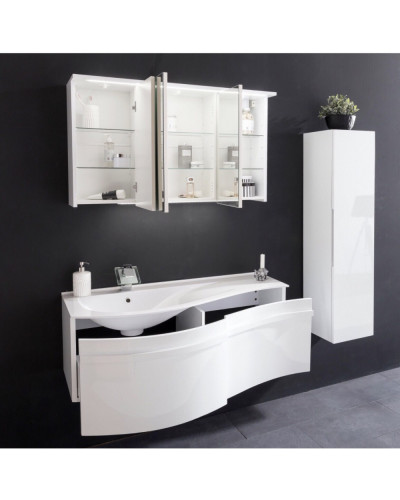 Тумба підвісна Сансервіс Хвиля 110 біла з умивальником Хвиля 110 у ванну кімнату