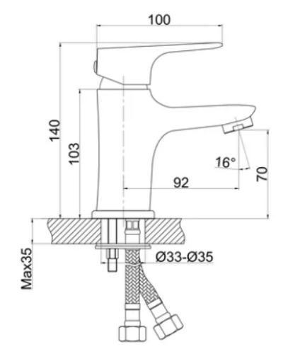 Змішувач для умивальника Perla Split хром PSH403