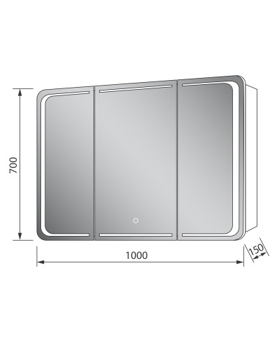 Дзеркальна шафа VIVACE біла Z-100 LED touch control
