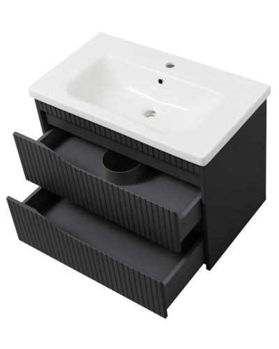 Тумба ЮВВІС Florence антрацит матовий ТП-2 Д 80 см з умивальником Bolero