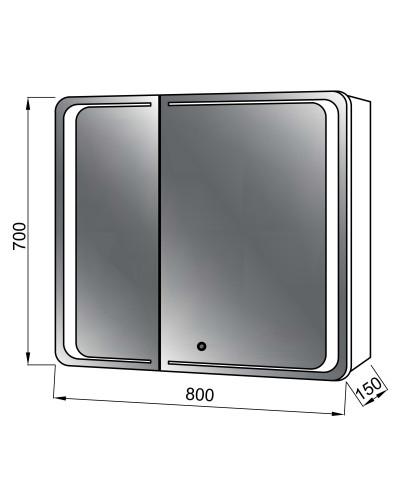 Дзеркальна шафа VIVACE антрацит Z-80 LED touch control