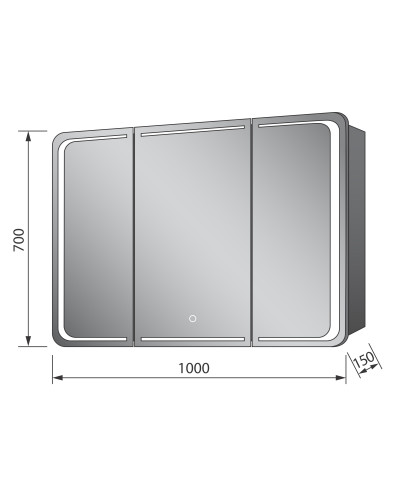 Дзеркальна шафа VIVACE бетон Z-100 LED touch control